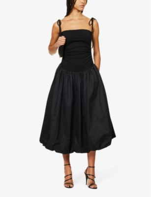 Shop Amy Lynn Women's Black Alexa Spaghetti-strap Stretch-cotton Maxi Dress