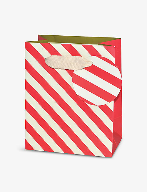THINK OF ME: Candy Stripe graphic-print gift bag 11cm