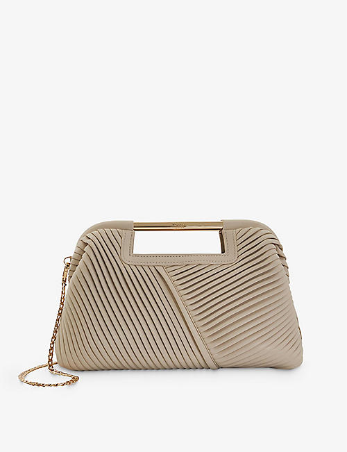 DUNE: Ebec logo-engraved pleated faux-leather bag