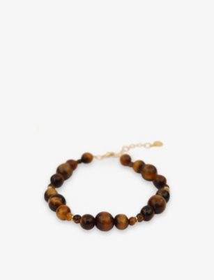 THE ALKEMISTRY THE ALKEMISTRY WOMENS YELLOW GOLD BOBA BROWN SUGAR 18CT YELLOW-GOLD AND TIGER'S EYE BEADED BRACELET