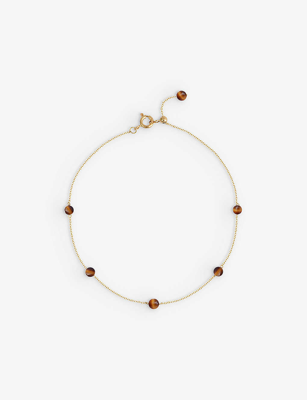 The Alkemistry Womens Yellow Gold Boba Brown Sugar 18ct Yellow-gold And Tiger's Eye Anklet