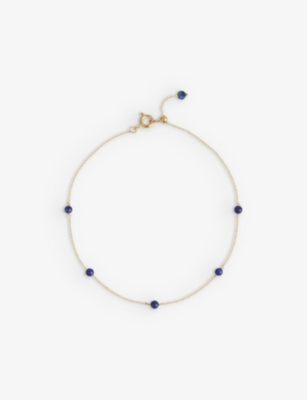 Shop The Alkemistry Womens Yellow Gold Boba Blueberry 18ct Yellow-gold And Lapis Lazuli Anklet