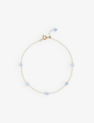 The Alkemistry Womens Yellow Gold Boba Taro 18ct Yellow-gold And Blue Lace Quartz Anklet