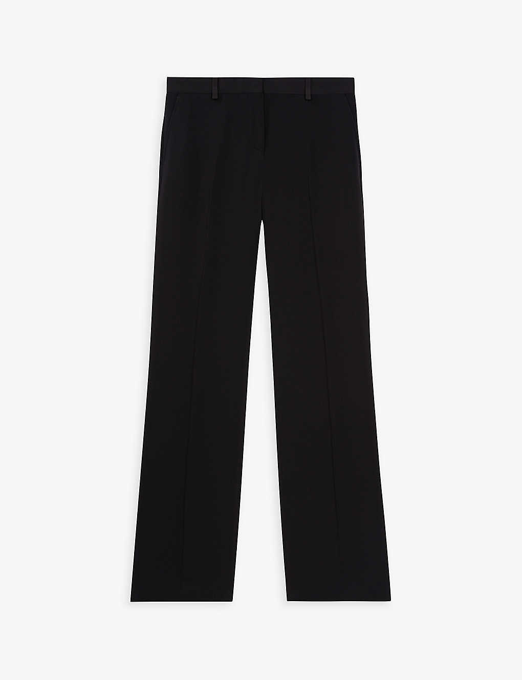 THE KOOPLES THE KOOPLES WOMENS BLACK HIGH-RISE STRAIGHT-LEG WOVEN TROUSERS