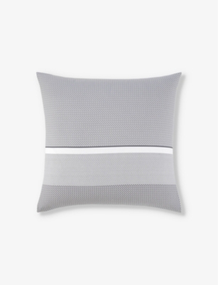 Hugo Boss Boss Grey Alton Geometric-print Standard Cotton Pillowcase 50cm X75cm