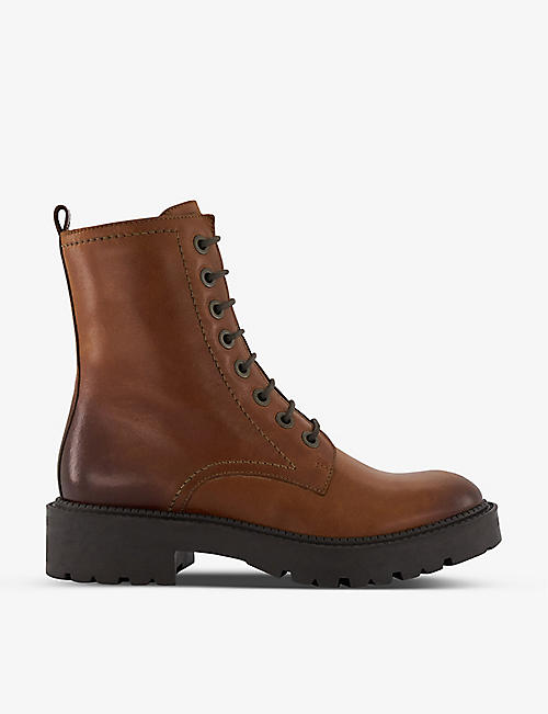 DUNE: Press lace-up leather ankle boots