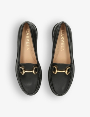 Shop Carvela Comfort Women's Black Chord Horse-bit Leather Loafers