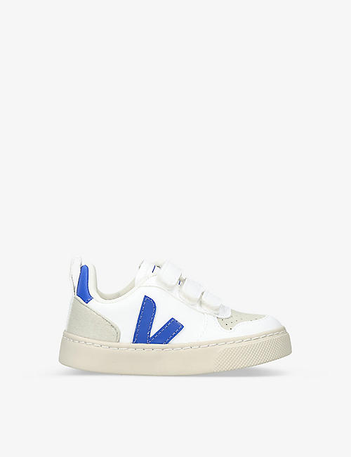 VEJA: V 10 brand-patch leather low-top trainers 6-9 years