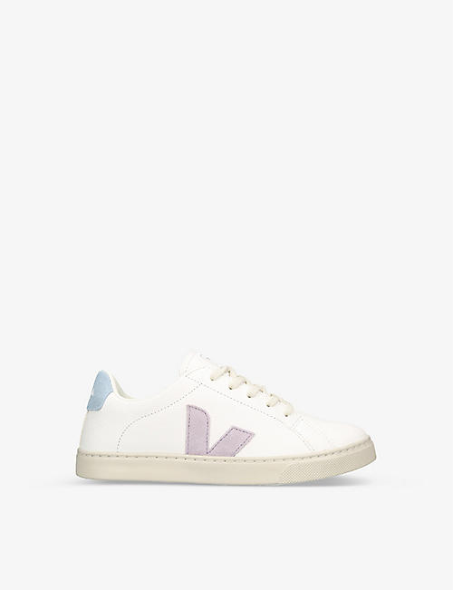 VEJA: Esplar brand-patch leather low-top trainers 9-12 years