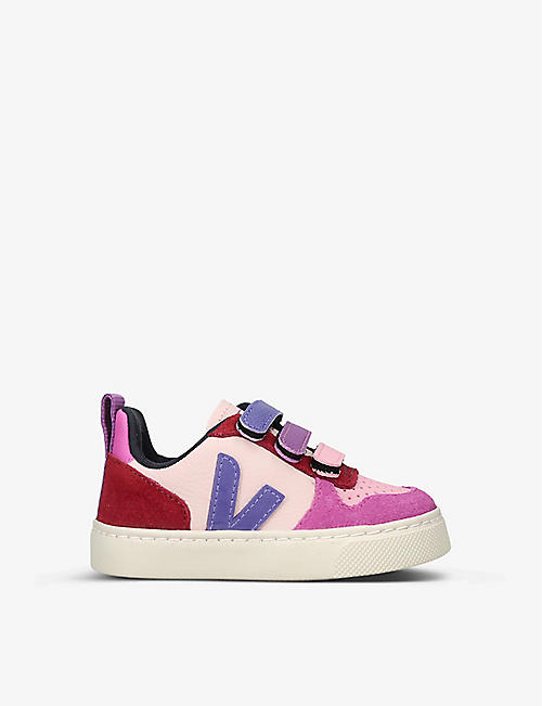 VEJA: V10 logo-embroidered leather low-top trainers 2-5 years