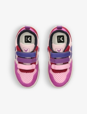 Shop Veja Purple Kids V 10 Brand-patch Leather Low-top Trainers 6-9 Years