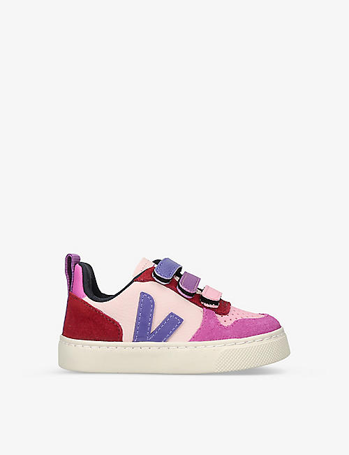VEJA: V 10 brand-patch leather low-top trainers 6-9 years