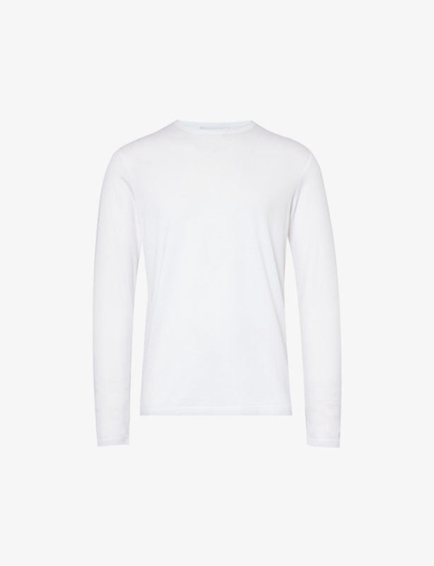 Sun crew-neck long-sleeve cotton-jersey T-shirt