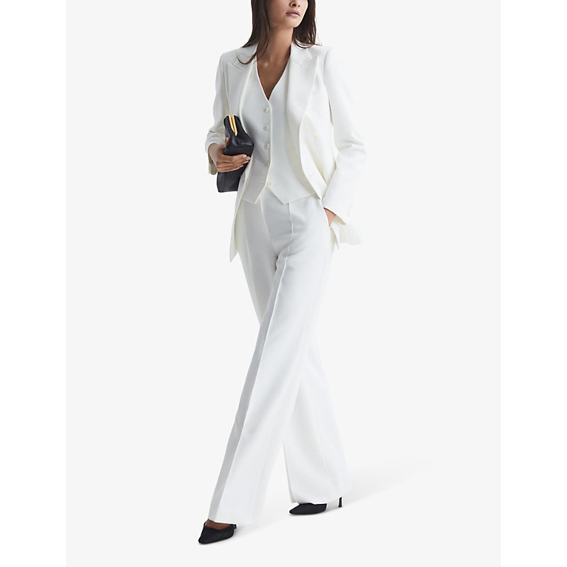 Shop Reiss Sienna Single-breasted Crepe Waistcoat In White