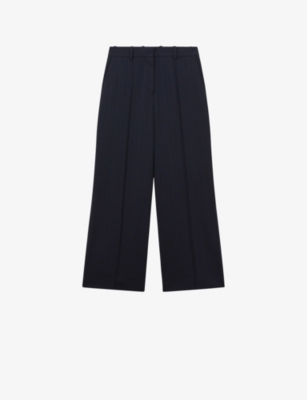 REISS: Willow wide-leg pinstripe crepe trousers