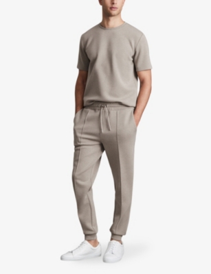 REISS: Premier pinched-seam stretch-woven jogging bottoms