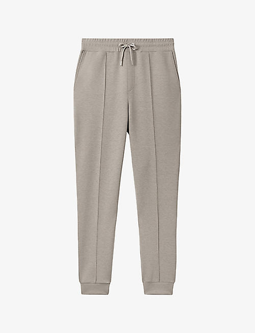 REISS: Premier pinched-seam stretch-woven jogging bottoms