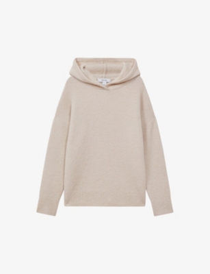 REISS: Ember boucle stretch wool-blend hoody