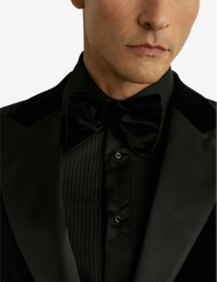 Shop Reiss Mens Black Hike Self-tie Velvet Bow T