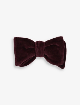 Reiss Hike - Bordeaux Velvet Bow Tie,