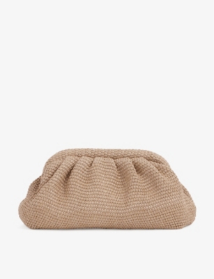 REISS: Gia raffia clutch bag