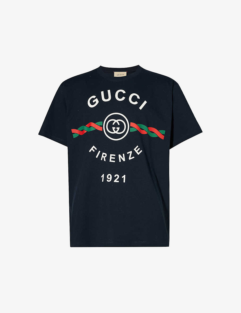 Shop Gucci Men's Ink Mc Brand-print Relaxed-fit Cotton-jersey T-shirt In Black