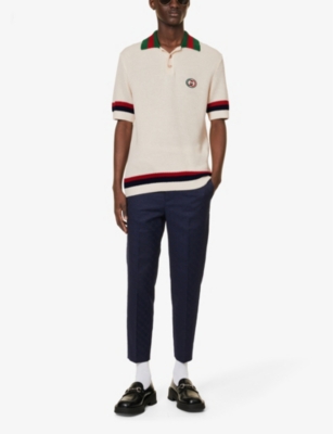Gucci Knit Cotton Polo T-Shirt with Web