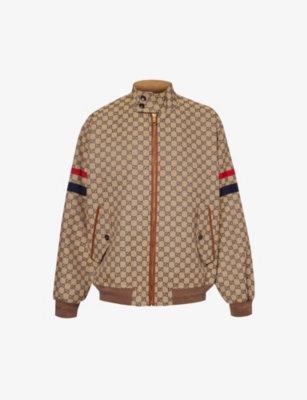 Gucci Gg Cotton Canvas Bomber Jacket In Paste Blue Mix