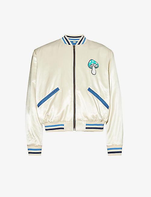 GUCCI: Reversible graphic-patch woven jacket