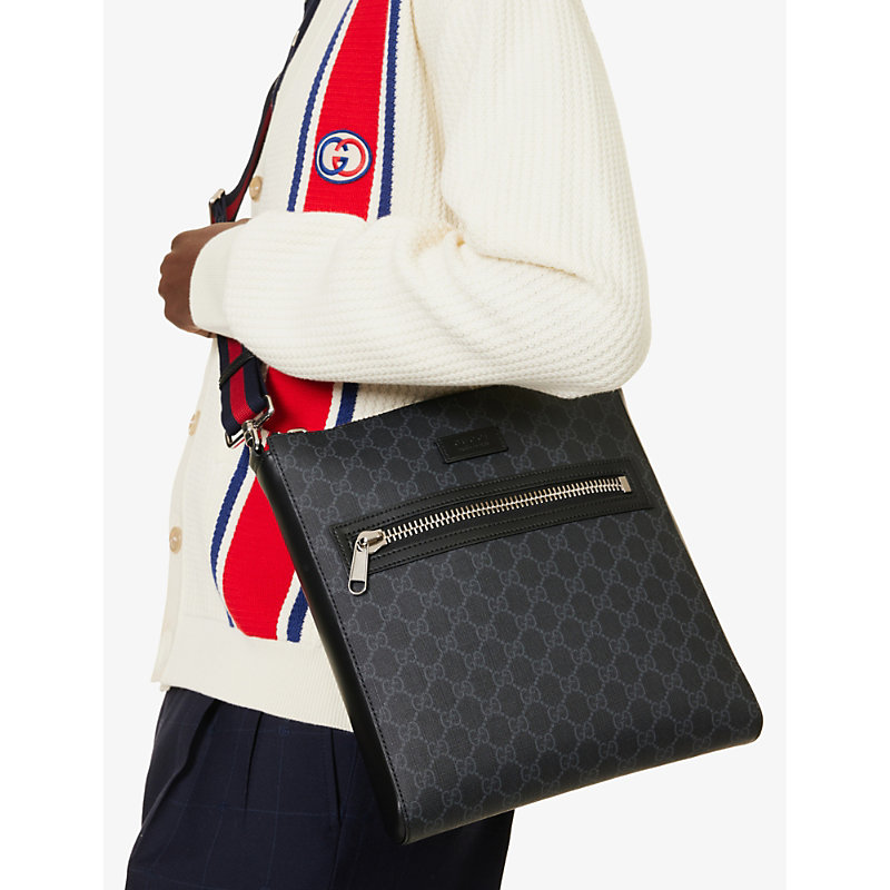 Shop Gucci Gg Supreme Canvas Cross-body Bag In Black/nero/brb