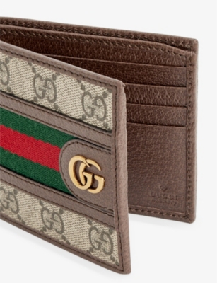 GUCCI: Ophidia logo-embroidered canvas wallet