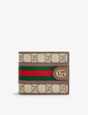 GUCCI: Ophidia logo-embroidered canvas wallet