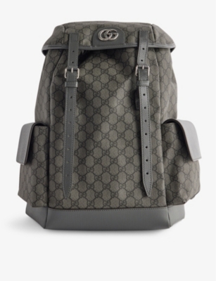 Gucci Gg Supreme Canvas Backpack In Gray