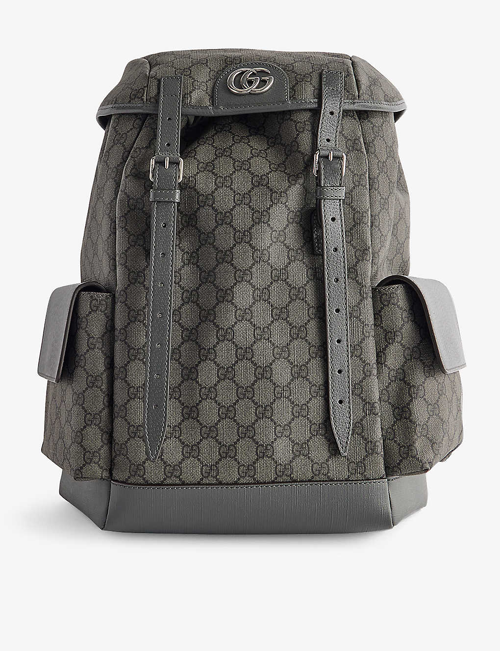 Gucci Gg Supreme Canvas Backpack In Grey Blk/grap.gr/blk