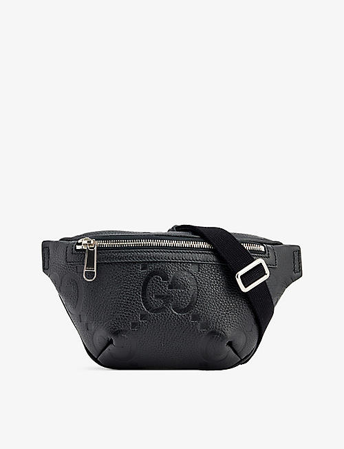 GUCCI: Logo-embossed leather belt bag