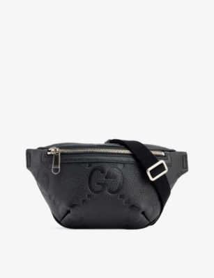 Logo embossed leather belt bag