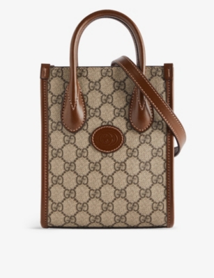 Gucci Logo Plaque Monogrammed Beauty Bag in Brown for Men