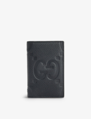 Gucci Monogram-Embossed Leather Wallet Black/Black