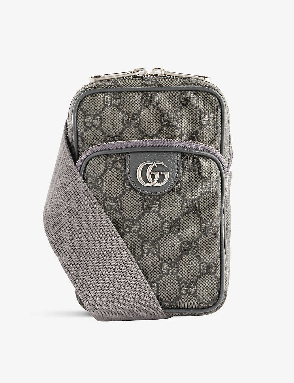 Gucci Gg-supreme Canvas Cross-body Bag In Grey Blk/grap.gr/gra