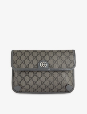 Gucci Ophidia Gg Canvas Belt Bag In Grey Blk/grap.gr/gra