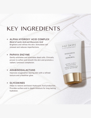 MZ SKIN: Radiance & Renewal instant clarity refining mask 100ml