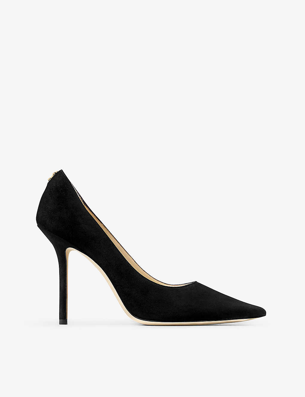 Jimmy Choo Womens Black Love 100 Pointed-toe Suede Courts