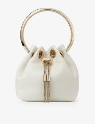 JIMMY CHOO: Bon Bon micro leather top-handle bag