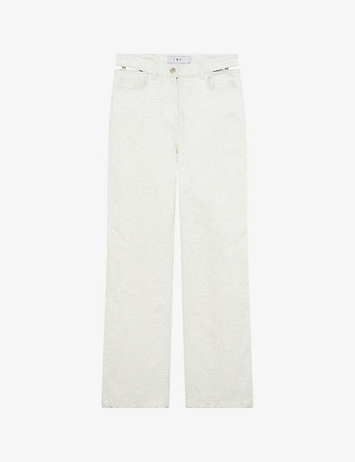 IRO: Lambert cut-out embroidered high-rise denim jeans