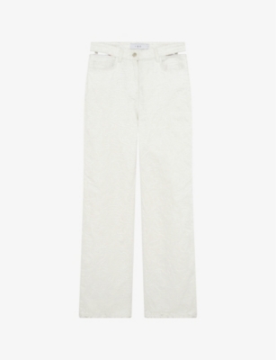 Shop Iro Women's Whi01 Lambert Cut-out Embroidered High-rise Denim Jeans