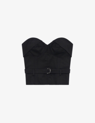 Shop Iro Women's Bla01 Adim Sweetheart-neckline Belted Stretch Organic-cotton Bustier Top