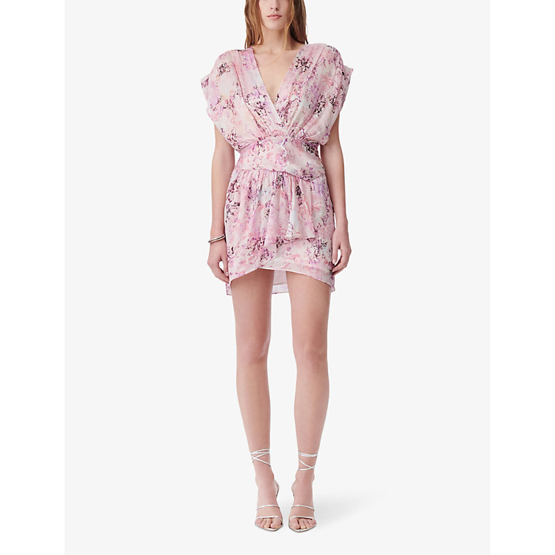 Shop Iro Womens Ecr18 Tissina Floral-print Silk Mini Dress