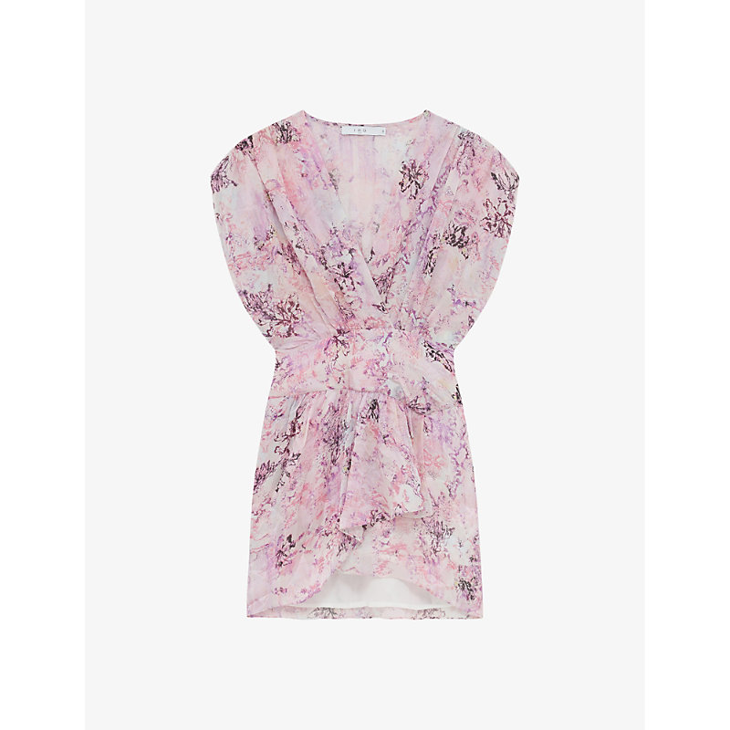 Shop Iro Womens Ecr18 Tissina Floral-print Silk Mini Dress