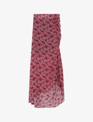 Iro Womens Mul03 Neptune Floral-print High-rise Silk-blend Midi Skirt In Mul03