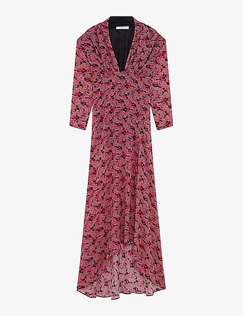 IRO: Nollie floral-print V-neck silk-blend midi dress
